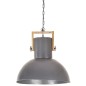 vidaXL Lámpara colgante industrial redonda mango 25 W gris 52 cm E27 vidaXL Lámpara colgante industrial redonda mango 25 W gris 52 cm E27