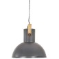 vidaXL Lámpara colgante industrial redonda mango 25 W gris 52 cm E27 vidaXL Lámpara colgante industrial redonda mango 25 W gris 52 cm E27