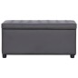 vidaXL Otomana de almacenaje de cuero sintético gris 87,5 cm vidaXL Otomana de almacenaje de cuero sintético gris 87,5 cm