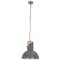 vidaXL Lámpara colgante industrial redonda mango 25 W gris 52 cm E27 vidaXL Lámpara colgante industrial redonda mango 25 W gris 52 cm E27
