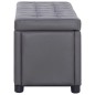 vidaXL Otomana de almacenaje de cuero sintético gris 87,5 cm vidaXL Otomana de almacenaje de cuero sintético gris 87,5 cm