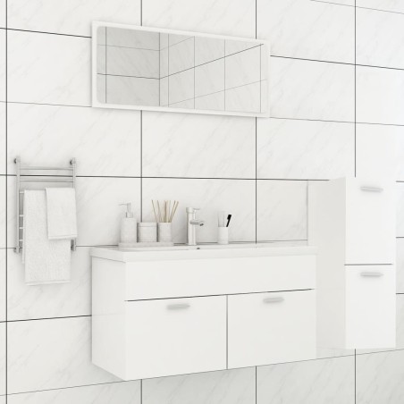 vidaXL Juego de muebles de baño madera de ingeniería blanco