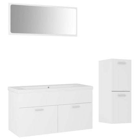 vidaXL Juego de muebles de baño madera de ingeniería blanco