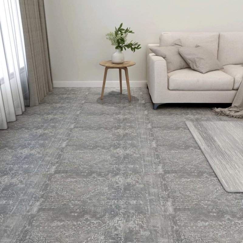 vidaXL Lamas de suelo autoadhesivas 55 uds PVC 5,11 m² gris hormigón vidaXL Lamas de suelo autoadhesivas 55 uds PVC 5,11 m² gris hormigón