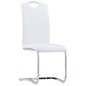 vidaXL Sillas de comedor voladizas 4 unidades cuero sintético blanco