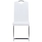 vidaXL Sillas de comedor voladizas 4 unidades cuero sintético blanco