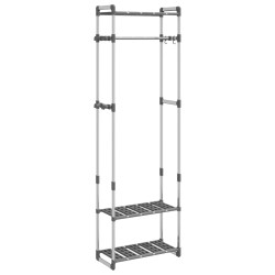 vidaXL Estantería para ropa 3 alturas aluminio plateado 59x29x192 cm