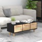 vidaXL Mesa de centro madera contrachapada y de pino negro 80x40x30 cm vidaXL Mesa de centro madera contrachapada y de pino negro 80x40x30 cm