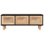 vidaXL Mesa de centro madera contrachapada y de pino negro 80x40x30 cm vidaXL Mesa de centro madera contrachapada y de pino negro 80x40x30 cm