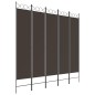 vidaXL Biombo divisor de 5 paneles de tela marrón 200x200 cm vidaXL Biombo divisor de 5 paneles de tela marrón 200x200 cm