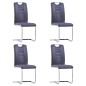 vidaXL Sillas de comedor voladizas 4 uds piel de ante artificial gris vidaXL Sillas de comedor voladizas 4 uds piel de ante artificial gris