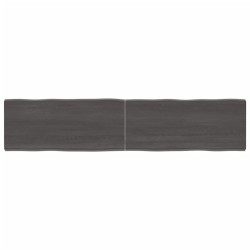 vidaXL Tablero mesa madera tratada borde vivo marrón 180x40x(2-6) cm