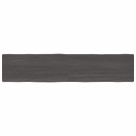 vidaXL Tablero mesa madera tratada borde vivo marrón 180x40x(2-6) cm