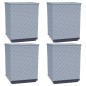 vidaXL Jardineras 4 unidades polipropileno gris claro 30x30x37 cm vidaXL Jardineras 4 unidades polipropileno gris claro 30x30x37 cm