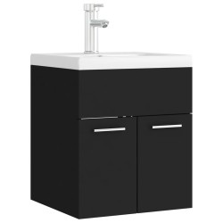 vidaXL Mueble con lavabo madera de ingeniería negro