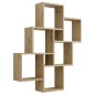FMD Estantería de pared con 8 compartimentos color roble artesanal FMD Estantería de pared con 8 compartimentos color roble artesanal