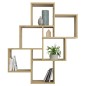 FMD Estantería de pared con 8 compartimentos color roble artesanal FMD Estantería de pared con 8 compartimentos color roble artesanal