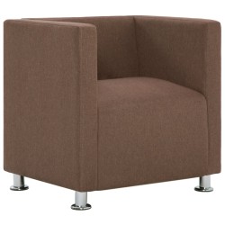 vidaXL Sillón en forma de cubo de tela marrón