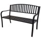 ProGarden Banco de jardín de metal negro 127x50x85 cm ProGarden Banco de jardín de metal negro 127x50x85 cm