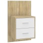 vidaXL Mesita de noche de pared blanco y roble Sonoma vidaXL Mesita de noche de pared blanco y roble Sonoma