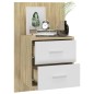 vidaXL Mesita de noche de pared blanco y roble Sonoma vidaXL Mesita de noche de pared blanco y roble Sonoma