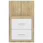 vidaXL Mesita de noche de pared blanco y roble Sonoma vidaXL Mesita de noche de pared blanco y roble Sonoma