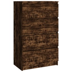 vidaXL Aparador madera contrachapada color roble ahumado 60x35x98,5 cm