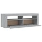 vidaXL Mueble de TV con luces LED gris Sonoma 120x35x40 cm