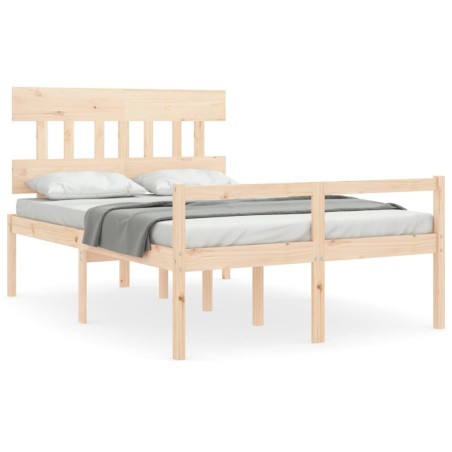 vidaXL Cama para personas mayores con cabecero madera maciza 120x200cm