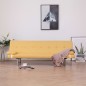 vidaXL Sofá cama con dos almohadas de poliéster amarillo vidaXL Sofá cama con dos almohadas de poliéster amarillo