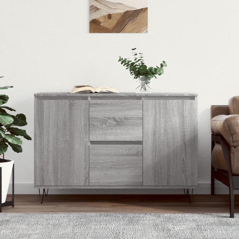 vidaXL Aparador de madera de ingeniería gris Sonoma 104x35x70 cm vidaXL Aparador de madera de ingeniería gris Sonoma 104x35x70 cm