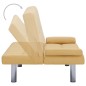 vidaXL Sofá cama con dos almohadas de poliéster amarillo vidaXL Sofá cama con dos almohadas de poliéster amarillo