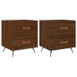 vidaXL Mesita noche 2 uds madera ingeniería marrón roble 40x35x47,5 cm vidaXL Mesita noche 2 uds madera ingeniería marrón roble 40x35x47,5 cm