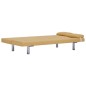 vidaXL Sofá cama con dos almohadas de poliéster amarillo vidaXL Sofá cama con dos almohadas de poliéster amarillo