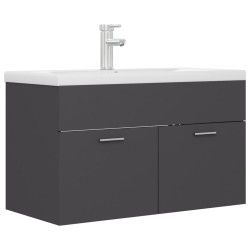 vidaXL Mueble con lavabo madera de ingeniería gris