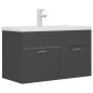 vidaXL Mueble con lavabo madera de ingeniería gris vidaXL Mueble con lavabo madera de ingeniería gris