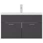 vidaXL Mueble con lavabo madera de ingeniería gris vidaXL Mueble con lavabo madera de ingeniería gris