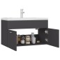 vidaXL Mueble con lavabo madera de ingeniería gris vidaXL Mueble con lavabo madera de ingeniería gris