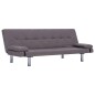 vidaXL Sofá cama con dos almohadas de poliéster color gris topo vidaXL Sofá cama con dos almohadas de poliéster color gris topo