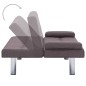 vidaXL Sofá cama con dos almohadas de poliéster color gris topo vidaXL Sofá cama con dos almohadas de poliéster color gris topo