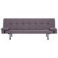 vidaXL Sofá cama con dos almohadas de poliéster color gris topo vidaXL Sofá cama con dos almohadas de poliéster color gris topo