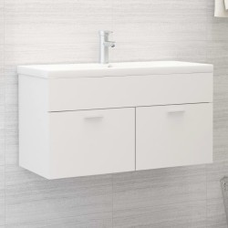 vidaXL Mueble con lavabo madera de ingeniería blanco