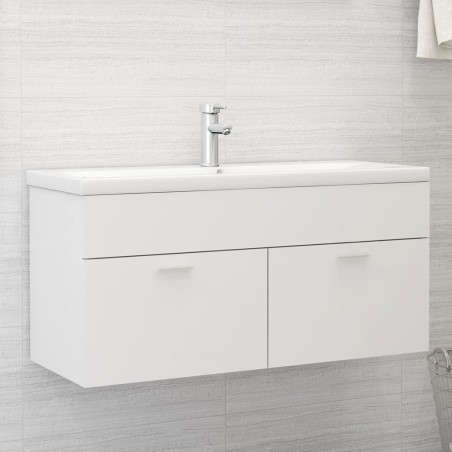 vidaXL Mueble con lavabo madera de ingeniería blanco
