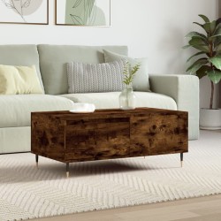 vidaXL Mesa de centro madera contrachapada roble ahumado 90x50x36,5 cm