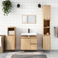 vidaXL Armario de baño madera contrachapada roble Sonoma 30x30x190 cm