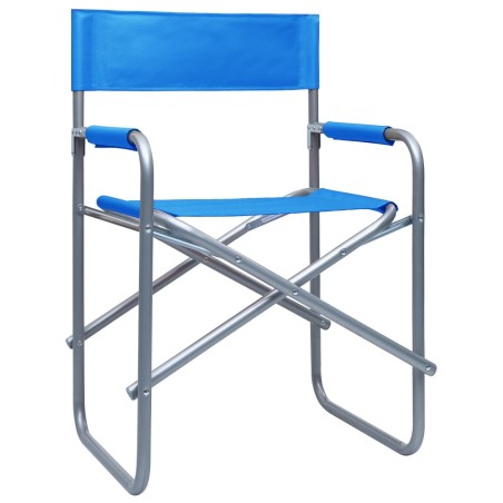 vidaXL Sillas de director 2 unidades acero azul