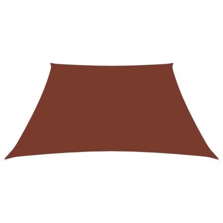 vidaXL Toldo de vela trapezoidal tela oxford terracota 4/5x4 m