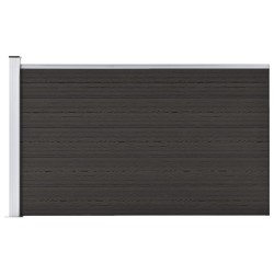 vidaXL Panel de valla WPC negro 175x105 cm