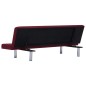 vidaXL Sofá cama de poliéster color vino tinto vidaXL Sofá cama de poliéster color vino tinto
