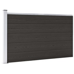 vidaXL Panel de valla WPC negro 175x105 cm